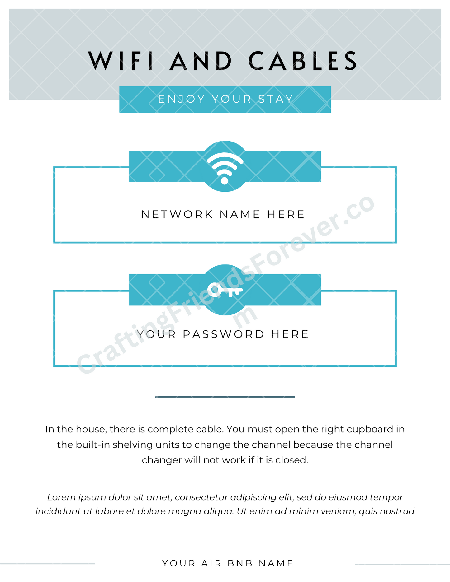 Vacation Rental Info/Welcome Booklet Premium