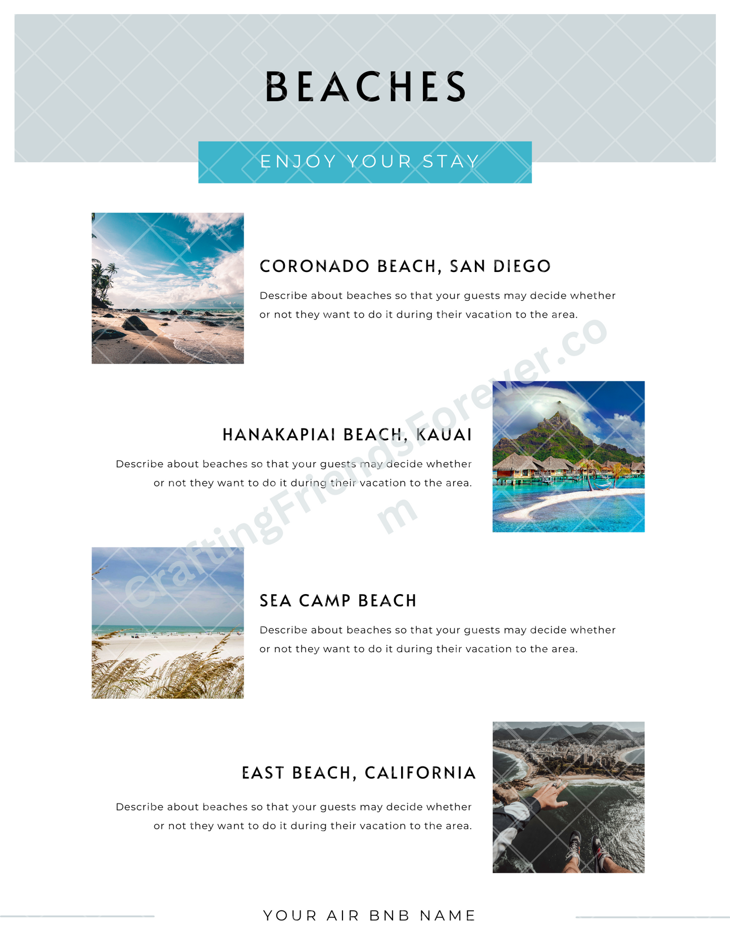Vacation Rental Info/Welcome Booklet Premium