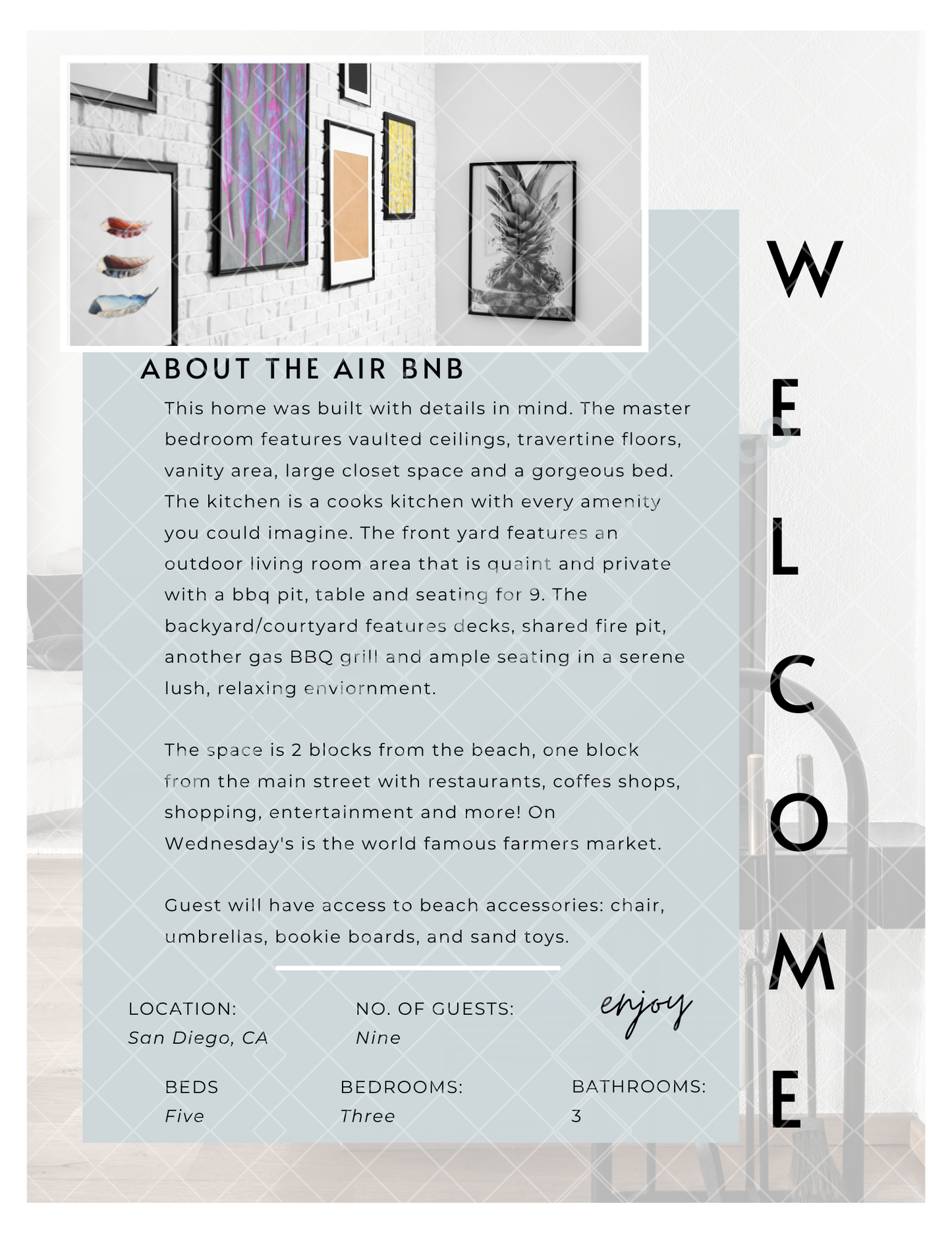 Vacation Rental Info/Welcome Booklet Premium