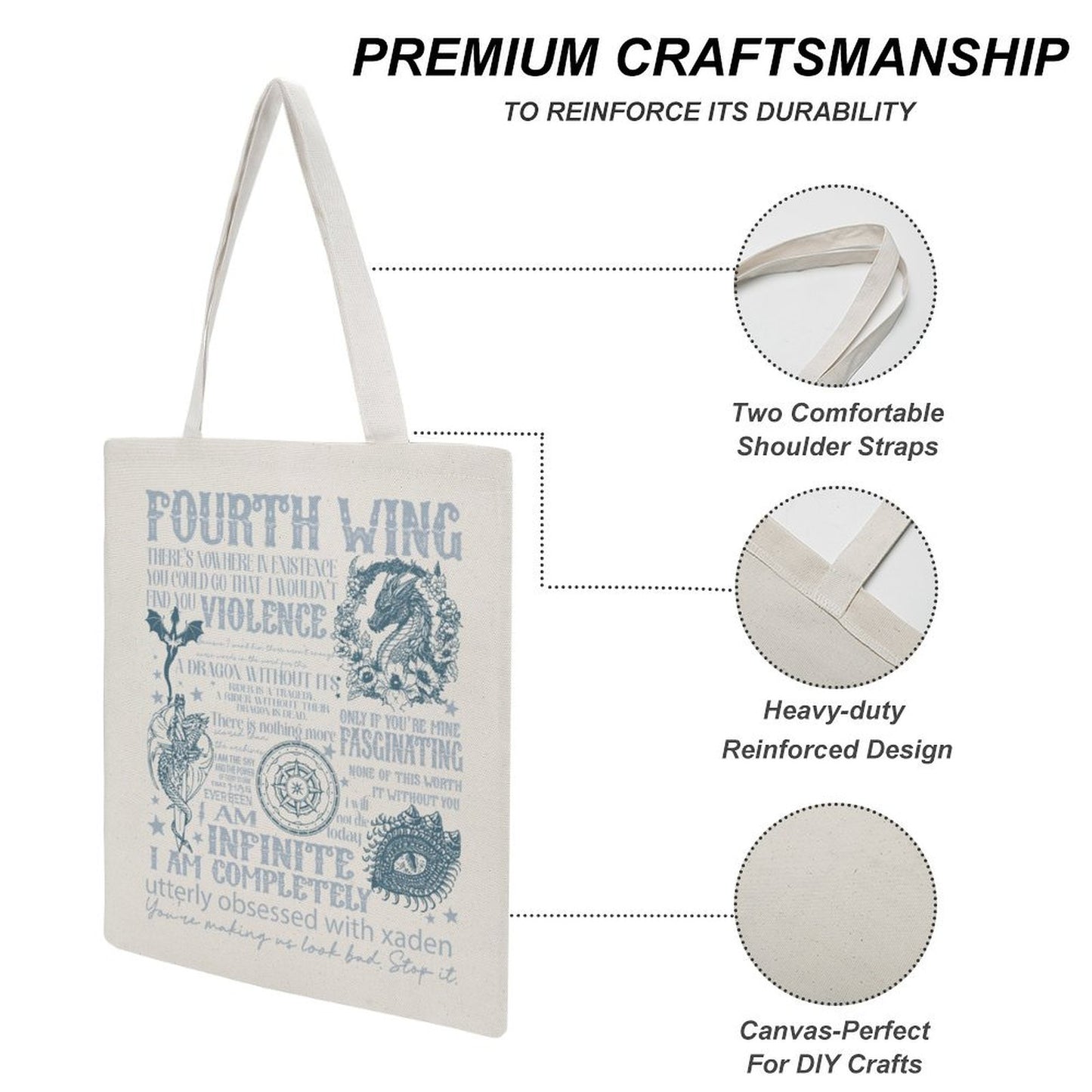 Fourth Wing Canvas Tote