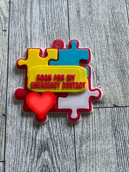NFC Emergency Contact Tag - Autism (puzzle pieces)