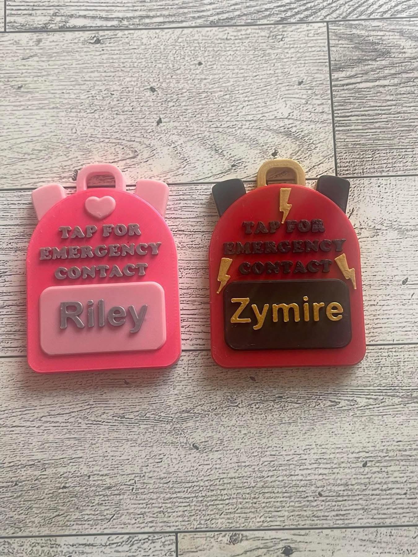 NFC Emergency Contact Tag - Backpack
